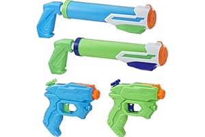 Pistolets A Eau Nerf - Super Soaker Floodtastic - Pack de 4 Pistolets A Eau Nerf Super Soaker (2 Alphafire et 2 Tidal Tube)