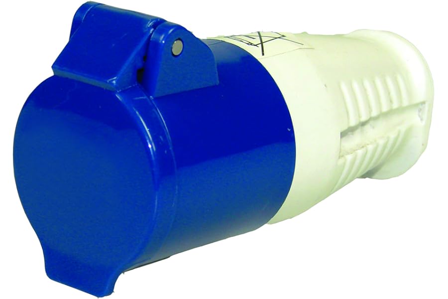 Maypole 230V 16 Amp Site Connector, Splash Proof 3-Pin Socket, Caravan Trailer Electrics
