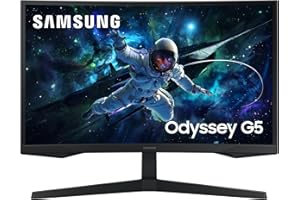 Samsung Ecran PC Odyssey G55C 27’’, 165Hz , 1ms, Dalle VA Incurvée 1000R, QHD : 2560x1440, 2500:1,HDR10, AMD FreeSync, Auto Source Switch +, Pied Ajustable, DisplayPort, HDMI