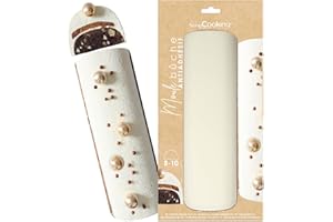 ScrapCooking - Moule à Bûche en Acier 28 cm - Revêtement Anti-Adhésif - Moule à Gâteaux & Cakes - Moule Cylindrique Métal Noël - Apte Four & Congélateur - Beige - 1293