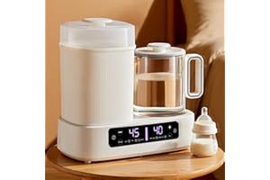 Hoapin Baby Flaschenwärmer 10 in 1, Sterilisator für Babyflaschen, Babyflaschen Sterilisator Glas Wasserkocher 1.5 L mit LCD-Display und präziser Temperaturregelung