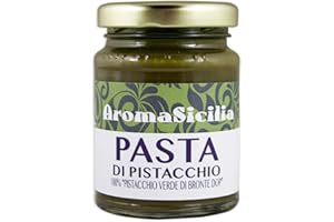 POIGET 90 g or 190 g pure pistachio pulp made from 100% pistachio DOP from Bronte, Sicily, without dyes, unsugared, for making ice cream, dessert, cakes (90 g)