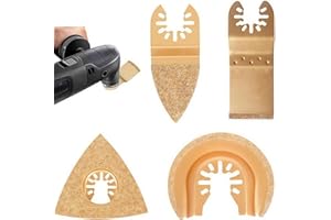 COZERI Lot de 4 lames de scie multifonction pour carrelage et mortier - Lames oscillantes pour béton et pierre - Accessoire Multimaster universel