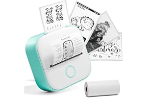 LABELCREATE T02 Mini Impresora Térmica - Impresora Portátil para Movil Bluetooth, Impresora de Pegatinas,Impresora Termica Portatil Ideal para Etiquetas, Diarios, Notas y Fotos, Compatible con iOS, Android y IPid