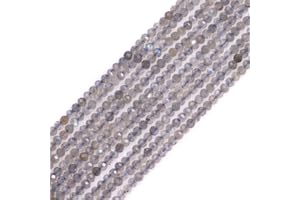 GEM-INSIDE CREATE YOUR OWN FASHION Cuentas espaciadoras de labradorita de arcoíris natural gris semipreciosa de 10 mm para bisutería, pulsera, collar, artesanía, 38 cm 2 mm Labradorita gris de 2 mm.