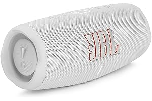 JBL Charge 5 Altavoz inalámbrico portátil con Bluetooth y batería integrada, resistente al agua (IP67), con PartyBoost para subir el nivel de la fiesta, hasta 20h de reproducción, blanco