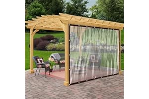MINGPINHUIUS Telone con occhielli, trasparente con occhielli, telo di copertura in PVC, impermeabile, protezione dal vento, protezione solare per balcone, giardino, serra (3 m x 4 m)