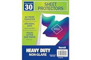 Samsill Sheet Protectors for 3 Ring Binder 8.5 x 11 inch Page Protectors, Top Loading Paper Protector Letter Size, Plastic Sleeves for Binders, 30 Pack Non-Glare Heavyweight