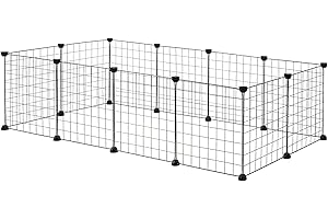 EUGAD Wybieg dla królików z siatki metalowej, wybieg dla świnek morskich, szer. x wys. 145 x 35 x 75 cm