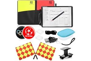 LGZIN Schiedsrichter Set, FußBall Schiedsrichter Karten Set mit Schiedsrichter Pfeifen, Gelbe Rote Karte, Schiedsrichterfahnen, Wählmarke, Doppelclip und Tasche Punktebuch für Fußballspiel, Sporttraining