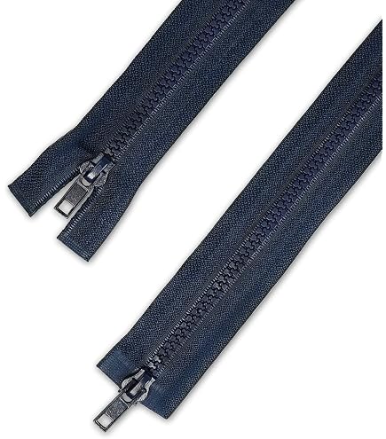 YKK Reißverschluss 2-Wege Teilbar – Marineblau, Metallzähne, 85 Cm Länge