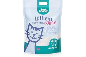 Best Friend - Lettiera per Gatti ai Cristalli di Silice da 16L. Sabbia Priva di Polvere, Delicata per le zampe e Super Assorbente, Maxi Formato