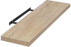 EUGAD Étagères Murale en MDF,étagère de Rangement décorative Flottante 120cm Longueur,Chêne