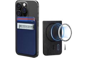CloudValley Porte-Cartes, Magnétique MagSafe Wallet Support Ajustable pour iPhone 16/15/14/13/ 12 Pro Max Plus, [4 Fentes Cartes], Mag Safe Porte Carte Accessoire Autocollants, Bleu