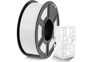 ‎TECBEARS TECBEARS Filament PETG 1,75 mm, biały, duża wytrzymałość, filament do drukarki 1kg PETG, szpula 1 kg, dokładność wymiarowa +/- 0,02 mm, pasuje do większości drukarek 3D FDM