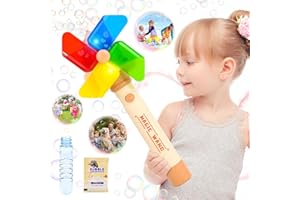 ZWOOS Maszyna do baniek mydlanych dla dzieci, z baniekami mydlanymi, wiatrak obraca się, muzyka i światło na urodziny, imprezę, wesele