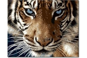 Fuumuui Pintura por Números Adultos y Niños Principiantes Incluye Pinceles y Pinturas Acrílicas 40 x 50 cm - Animales, Tigres