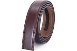 Nelbons Uomo cintura in pelle a cricchetto solo 30mm 1 1/8", cintura in pelle senza fibbia, cintura di ricambio