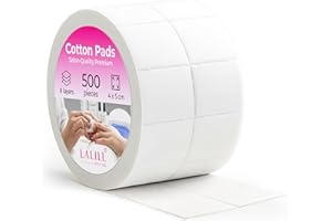 LALILL Dischetti in Cotone 500 pz - Pads Senza Pelucchi 8 Strati - Per Cleaner, Levasmalto, Tonico e Skincare - Rotolo Professionale 4x5 cm