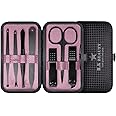 Rohans Manicure Sets 7Pcs for Men & Women, Fashion Professional Stainless Steel Nail Clippers Pedicure Kit Grooming Tools by RK Beauty (Pink)