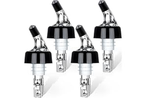 SUPROBARWARE Bec Verseur Alcool, 4 Pièce Verseur de Bouteilles 3cl Verseurs de Liqueur Automatique de Bouteilles Mesuré Verseur Boissons Distributeur pour Liqueur Boissons Cocktails Vin