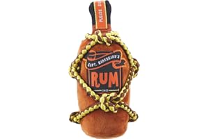 BARKBOX Bark Barkbeard's Rum Dog Toy, Plush Bottle Design, Brown