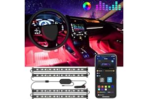 Govee Accessoire Voiture Interieur Bande LED RGB Auto, Decoration Voiture Contrôle APP Conception à Deux Lignes Étanche Multicouleurs