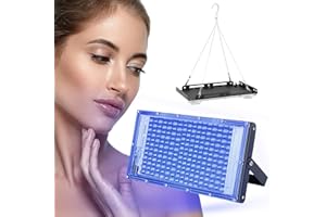 GDWD Solarium per la casa, 15 W, luce abbronzante USB portatile con 144 LED, abbronzante viso con ganci appesi per viso e corpo, luce abbronzante viso