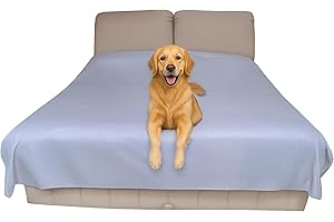 SILLY LEGACY Copriletto Protettivo Impermeabile (Extra Large, 254 x 244 cm) Fodera Protettiva Morbida, Sottile e Reversibile per Animali Domestici, Bambini, Protegge divani e Letti