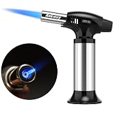 Kitchen Torch, Refillable Torch, Culinary Torch with Safety Lock and Adjustable Flame, Ideal for Cream Brulee Dessert, Baking