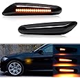 Sequential Amber LED Side Marker Lamp Turn Signal Light Indicator For B-M-W 1 3 5 Series E81 E82 E83 E87 E88 E90 E91 E92 E93 E60 E61 Smoked Lens Dynamic Front Fender
