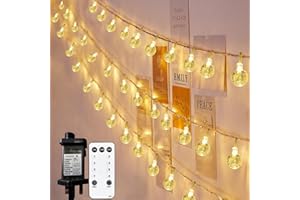 Neonawall Fairy Lights Plug in, 120LED 49ft Globe String Lights Waterproof, 8 Modes Christmas Lights with Romote Decoration for Outdoor/Indoor Lighting Bedroom Party Garden Tree Decoration Warm White