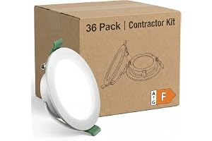 36-Pack LED Downlights 4W (Motsvarar 35-40W) 6000 K Kallvit - Ultra-tunn 28mm Infälld Spotlight, Håltagning Ø75-80mm, 339lm