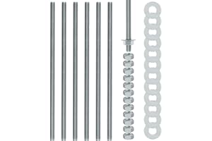 AIMEKE 6 varillas roscadas M8 de 300 mm, varillas roscadas de acero galvanizado, con 12 tuercas M8 y 12 arandelas (plata)