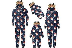 GENERIC Weihnachten Pyjamas Familie Set,Damen Herren Kinder Weihnachten Onesie,Jumpsuit mit Rentier Kapuze,Christmas Pajamas Onesie Family Suit XH911
