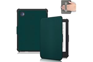Vakarey Ultra Fine Automatique Veille/Réveil Housse Coque pour Kobo Clara Colour/Kobo Clara 2E/Kobo Clara BW Étui avec Dragonne,Vert