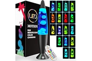 AONESY Lampe à mouvement liquide, Lampe a Lave à 17 Couleurs Changeantes pour adultes et enfants, lampe d'ambiance pour lutter contre le stress, Lampe Chevet avec Télécommande-40cm Noir