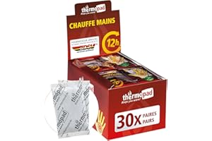 THERMOPAD Handwärmer – DAS ORIGINAL: 30 Paar Wärmepads für 12 Stunden Wärme I Sofort einsatzbereite Taschenwärmer I Extra warmes Heatpad – ideal für Outdoor-Aktivitäten & Handschuhe I Hand-Wärmekissen