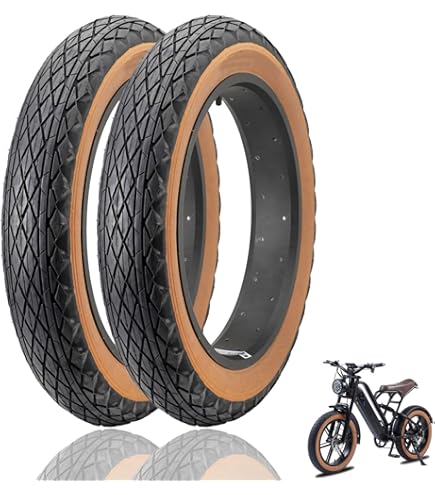 ZUKKA Lot De 1/2 Pneus De Vélo électrique 20/26 X 4.0 - Haute Perforance - Blanc Gras