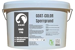 GOAT Color Sperrgrund 6kg Weiß Nikotinsperre, Absperrgrund, Isoliergrund, Fleckensperre | Hohe Absperrwirkung | Lösemittelfrei | Für Wand & Holz (Ohne Körnung)