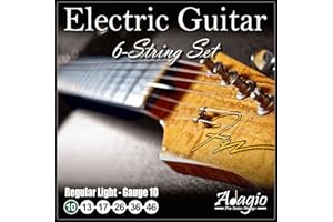 Adagio Pro ELECTRIC GUITAR Strings - Gauge 10 - Light Nickel 10-46 String Pack/Set Ball Ends .010 - .046