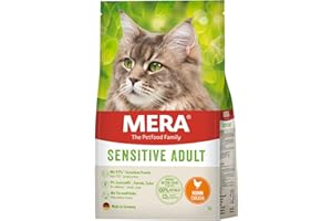 MERA Cats Sensitive Kurczak dla dorosłych (2 kg), sucha karma dla kotów, bez zbóż i zrównoważona, z wysoką zawartością mięsa