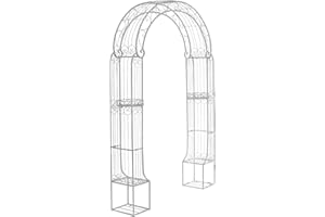 CLP Arche De Jardin en Fer Forgé Alessia I Hauteur du Passage 228 cm Largeur 123 cm I Arceau A Rosiers I Support pour Plantes Grimpantes, Couleur:Blanc