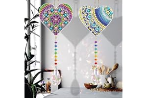 OKUGAIYA Diamond Painting Set Hängender Anhänger Handwerk, 2 Stück DIY Special Shaped Bohrer Kristall Licht Fenster Windspiele Schmuck Kit Kunst Mosaik Deko.D