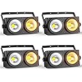 Erreyht 4PCS 200W COB Par Blanc Froid/Chaud Blinder Theatre Par LED, Eclairage Scene COB Effets avec D MX 8CH, Lumiere Scene pour église Mariage éclairage public Fête Halloween Noël