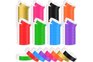 Bouiexye 400 Stück Eintrittsbänder Party Armbänder Einlassbänder für Events Armband Kinder Telefonnummer für Partys（Mehrfarbig）