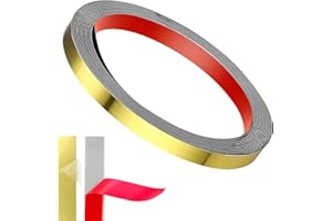 KGGZKG Listwa ozdobna złota z nierdzewnej stali samoprzylepna 6M X 10MM metalowe paski listwy ozdobne samoprzylepne blachy do oderwania i naklejenia wodoodporne na ścianę drzwi meble ramki lusterek sufit