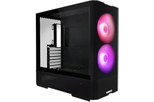 LIAN LI LANCOOL 207 Compact ATX RGB Gaming Computer Case, Airflow Optimized Mesh Panels Tower Chassis w/ 2x140mm ARGB,2x120mm PWM Fans Pre-Installed, USB Type-C Port, Tempered Glass Side Panel (Black)