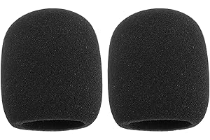 eMagTech Lot de 2pcs Filtres Anti-Pop pour Microphone SM58 Compatible avec Shure SM58 PGA48-XLR PGA48 SM58 Beta58A SM48 SM58-S SM58-CN Micro Type Boule 7.6x6.5cm, Noir
