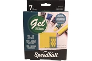 Speedball Gel Printing Kit impresión, acrílico, Colores Variados